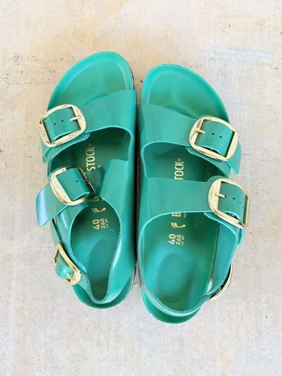 Birkenstock Green Sz 40 100% Leather - Picture 6 of 6